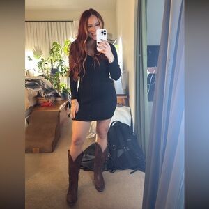 Abercrombie & Fitch Black Knit form fitting sweater dress